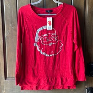 NWT Modern Canvas Santa face shirt size small